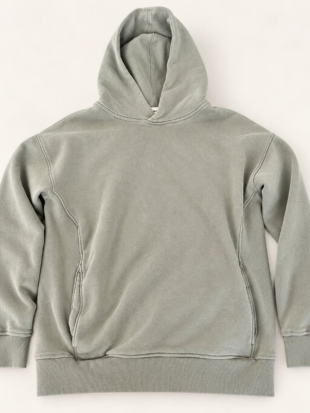 Abercrombie Men’s Green Grey Pullover Hoodie Sweatshirt Medium